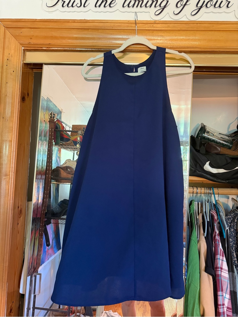 Wilfred Navy Sleeveless A-Line Dress